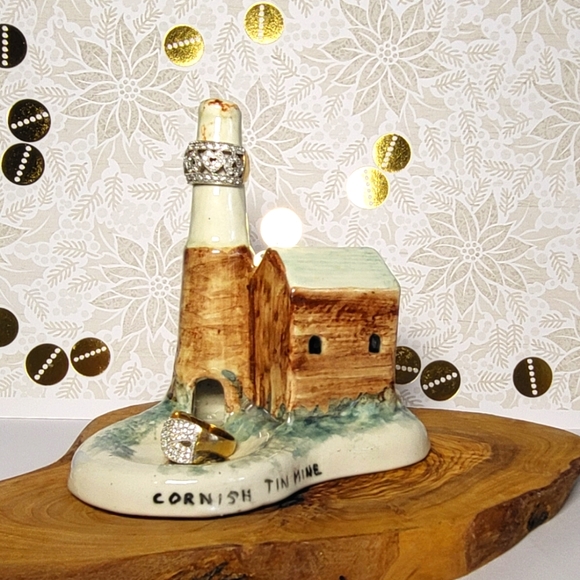 Vintage Duchy Pottery Ceramic Cornish Tin Mine vintage trinket tray  House - Picture 4 of 13